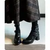 Botines de Plataforma de Temporada First Encounter para Mujer, Estilo Británico, Nueva Colección Otoño/Invierno 2026, Botas tipo Martin con Tacón Grueso y Detalle de Hebilla, Botas Adelgazantes
