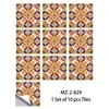 Estilo Rústico Mediterráneo Mandala Patchwork Azulejo Cerámico Adhesivo Cocina Baño Comedor Pared de Fondo Embellecimiento Adhesivo de Pared Autoadhesivo