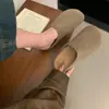 Zapatos Casuales Cómodos, Medias Zapatillas Cerradas de Suela Gruesa, Medias Zapatillas de Cuero Genuino, Mocasines, Calzado de Exterior para Otoño e Invierno, Zapatos Individuales de Suela Suave, Zapatos de Mujer