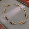 Nuevo collar de cuentas de ágata china con piedra natural, cadena de clavícula de temperamento de lujo ligero antiguo, joyería de alta gama Joker al por mayor