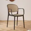 Fabricante de Sillas de Plástico, Sillas de Comedor Apilables Tejidas de Mimbre para el Hogar, Sillas de Exterior de Ocio Modernas, Sillas con Reposabrazos, Mesas y Sillas, Sillas Huecas