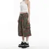 Pantalones Cargo Camuflaje de Estilo Hip-Hop Americano Casual Multibolsillos Resistentes Camuflaje Rectos Holgados Cortos Modernos