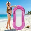 Colchoneta flotante inflable de malla transfronteriza para piscina, tumbona flotante, hamaca acuática de playa al aire libre, cama inflable para juegos acuáticos de verano