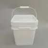 Balde Plástico Quadrado Branco com Tampa 20L Balde Químico Balde Plástico Grau Alimentício Balde Plástico Quadrado