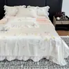 Estilo Princesa Francesa Renda Tencel Colcha de Verão Conjunto de Quatro Peças Refrescante Seda Gelada Suave Dormir Nu Ar Condicionado de Verão Colcha Fina