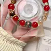 Pulsera Natural Dorada Ojo de Tigre Roja Ágata Dorada Ojo de Tigre Pulsera de Transferencia de Carrera Mismo Estilo que Nezha al por Mayor