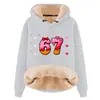 Sudadera con Capucha y Cordón de Manga Larga Holgada Casual de Gran Tamaño para Otoño e Invierno, Composito de Imitación de Algodón, Lana de Cordero, Hombro Caído