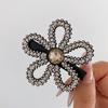 Horquilla de verano de alta calidad con flor hueca de diamante brillante pinza de pico de pato pinza lateral para flequillo accesorios para el cabello de girasol brillante de lujo ligero