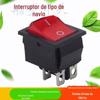 31x25mm com luz vermelha quatro pernas duas posições interruptor tipo KCD4-201 formato de barco 4 pinos com luz