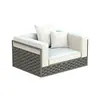 Combinação de Sofá de Rattan para Exterior Escandinavo com Mesa de Centro Proteção Solar Cadeira de Rattan Criativa Modelo de Varanda Sala de Jardim Mobiliário de Rattan
