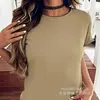 [Camiseta de Algodão Tamanho Europeu] Cruzamento de Fronteira Lisa Manga Curta Masculina e Feminina Solta 180g Algodão Puro Gola Redonda Cor Lisa Camiseta Pode Ser Personalizada
