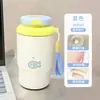 Taza isotérmica de doble boca con estampado de gatito y pez, suave y linda, transfronteriza, con cordón, adecuada para estudiantes, para ir al trabajo y para el coche, portátil y fácil de llevar