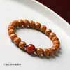 Pulsera de Queso con Cabeza de Mono Tallada con Corazón de Marfil Nogal Pequeño Círculo Único Pulsera de Cuentas Budistas para Hombres para Mujeres