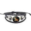 Pulseira de Couro Trançado das Doze Constelações AliExpress Joias Europeias e Americanas Feitas à Mão DIY Pulseira de Miçangas para Mulheres