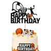 Adorno para Pastel de Baloncesto Estilo Deportivo Yuehao Papel Brillante Insertar Decoración para Fiesta de Cumpleaños de Niños Suministros Tarjeta Insertable para Hornear
