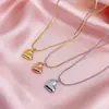 Lele Joias Minimalista de Nicho Moda Aço Inoxidável Pingente Coração Colar Corrente de Clavícula Fofa Fresca Joias Femininas