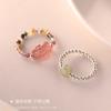 Anillo de turmalina natural valiente de plata esterlina S925 para mujer, diseño de nicho con cuerda elástica, anillo de jade hetiano de alta calidad.