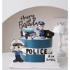 Decoraciones para Pastel de Cumpleaños de Coche de Policía Policía Tío Fiesta de Cumpleaños Mesa de Postres Accesorios Plug-In para Hornear