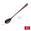 Colher pequena de aço inoxidável 304, colher doméstica, colher de gelo com cabo longo, colher de mexer café criativa e fofa para restaurante