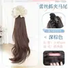 Diadema de Encaje para Cola de Caballo, Peluca para Mujeres, Estilo Coreano, Clip para el Cabello Ligeramente Rizado, Peluca Trenzada de Cola de Caballo Lateral con Cabello Sintético Integrado