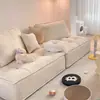 Sofá Módulo Bloco de Tofu Cor Creme, Módulo Cubo Minimalista de Tecido Técnico Individual, Combinação Dupla para Apartamentos Pequenos, Poltrona Preguiçosa de Chão