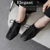 Estilo Britânico~ Cadarço Casual Salto Grosso Couro Decotado Sapatos 2026 Outono Novo Elegante Sapatos Femininos Franceses