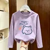 Camiseta de Manga Larga para Niñas, Nuevo Estilo Coreano Otoño 2026, Camiseta Básica Casual para Niños Mayores, Top de Cuello Redondo para Niños, Ropa de Otoño