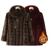 Ropa de Invierno para Personas Mayores de la Abuela, Abrigo Grueso con Forro de Felpa de Invierno para Mujer, Abrigo Grueso de Piel Sintética para Mujeres de 70 y 80 Años