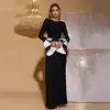 Ropa de Mujer Europea y Americana Otoño e Invierno 2025 Nuevo Sexy Espalda Descubierta Empalme Puños Manga Larga Delgado Vestido Falda Larga Vendaje