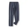 Pantalones de Estuche Suave Forrados de Polar Rectos Tricolor 5783