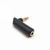 Codo de 90 grados de Oro Real Adaptador de Ángulo Recto Macho a Hembra de 3.5 mm Convertidor de Audio para Audífonos de Doble Canal y 3 Secciones con Cabezal en Forma de L