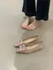 Zapatos de Mujer con Hebilla Cuadrada de Pedrería Estilo Francés 2026 Nuevos Primavera/Verano Boca Baja Negra Tacón Oculto Zapatos de Noche para Combinar con Vestidos