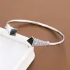 Moderna Nueva Creativa Forma de Faro Incrustaciones de Circonita Pulsera de Puño Abierto Exquisita Retro Pulsera de Cobre Puro Joyería Transfronteriza Venta al por Mayor