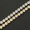Pulsera de cadena cubana de flor de ciruelo con diamantes completos para hombres y mujeres hipster dominantes hiphop europea y americana hip hop rap pulsera