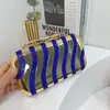 Bolso de Acrílico con Cuentas a Rayas Transfronterizo Europeo y Americano Bolso de Noche Bolso Clutch de Lentejuelas de Moda Bolso de Noche para Vestido Cheongsam