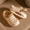 Zuecos de verano para mujer de EVA, antideslizantes, impermeables, transpirables, de suela suave, zapatillas de punta cerrada, sandalias para mujer