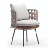 Juego de Sofá Nórdico para Exteriores de Mimbre y Silla de Madera Maciza, Muebles Artísticos para Jardín, Protección Solar, Balcón Pequeño, Patio, Villa de Ocio