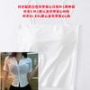 Camisa de manga comprida com decote em V feminina de âncora de peito apertado 2022 primavera e outono elegante slim-fit sexy cyber celebridade camisa branca feminina