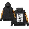 Cross-border Lavado Velho Vintage Hoodie Hoodie Zipper Haikyuu Voleibol Júnior Tamanho Europeu Venda Quente Impresso Homens e Mulheres
