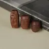 Cuentas de barril finamente talladas de madera de sándalo viejo con patrones intrincados, accesorio cultural creativo para manualidades, colgante, cadena para teléfono unisex, accesorio de joyería