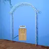 Suporte de Flores em Arco de Ferro Forjado, Treliça em Arco para Rosas Trepadeiras para Jardim Externo, Pátio, Vila com Porta, Treliça para Clematis Trepadeira