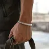 Pulsera de Mantra de Seis Caracteres y Sutra del Corazón de Moda de Gama Alta para Hombres, Pulsera de Pareja Versátil y Personalizada de Moda, Joyería Popular de Tendencia Nacional