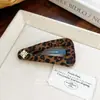 Grampo de Cabelo Clip BB com Estampa de Leopardo Cor de Café Flor de Íris Dourada Coreana Acessório de Cabelo Fashion de Alta Qualidade Franja Lateral