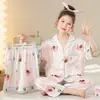 Pijamas para Niñas, Traje de Tres Piezas de Pantalones Cortos y Pantalones Cortos Finos de Seda de Hielo de Verano para Niños, Linda Princesa, Niña Súper Linda