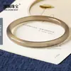 Pulseira Sino de Ágata Calcedônia Natural, Um Passo de Cada Vez, Metade Montanha e Metade Água, Barra Redonda Fina Feminina, Presente para Namorada e Melhor Amiga