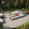 Banco modular paisajístico libremente combinable, banco largo de ocio UHPC para parque, asiento de descanso multipersona de cemento, se puede ensamblar