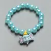Comércio exterior transfronteiriço infantil fofo desenho animado imitação pérola pulseira para meninas princesa pulseira de contas colorida resina joias atacado