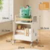 Estante de Armazenamento Casual para Mochila Escolar Carrinho Removível sob a Mesa Estante para Lanches e Livros Armário de Armazenamento Multicamadas para Cozinha Casa