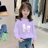 H2074 # Roupa Infantil 100% Algodão Camiseta para Meninas Camiseta de Manga Longa Infantil Top para Menininha Novo Estilo Primavera e Outono 2025