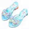 Pantuflas Aisha para niños, zapatos de princesa para niñas, nuevos de verano para exteriores, antideslizantes, con pedrería para bebé, sandalias de tacón alto para niños
